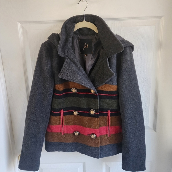 Jack by BB Dakota Cromwell Striped Peacoat - Picture 1 of 8